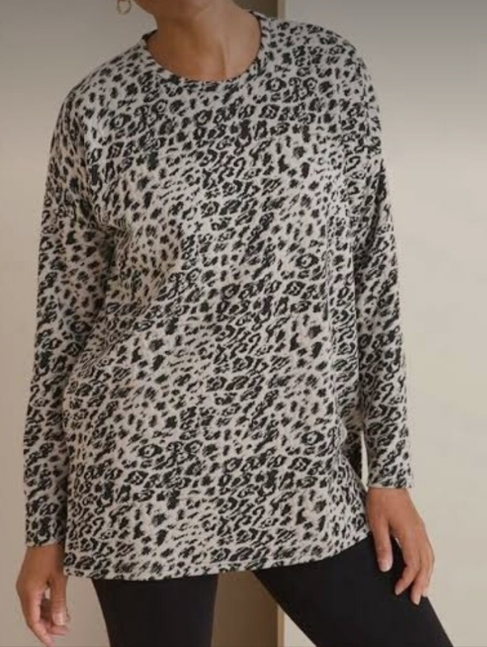 CHICOS Animal Print Tunic Top Long Sleeved